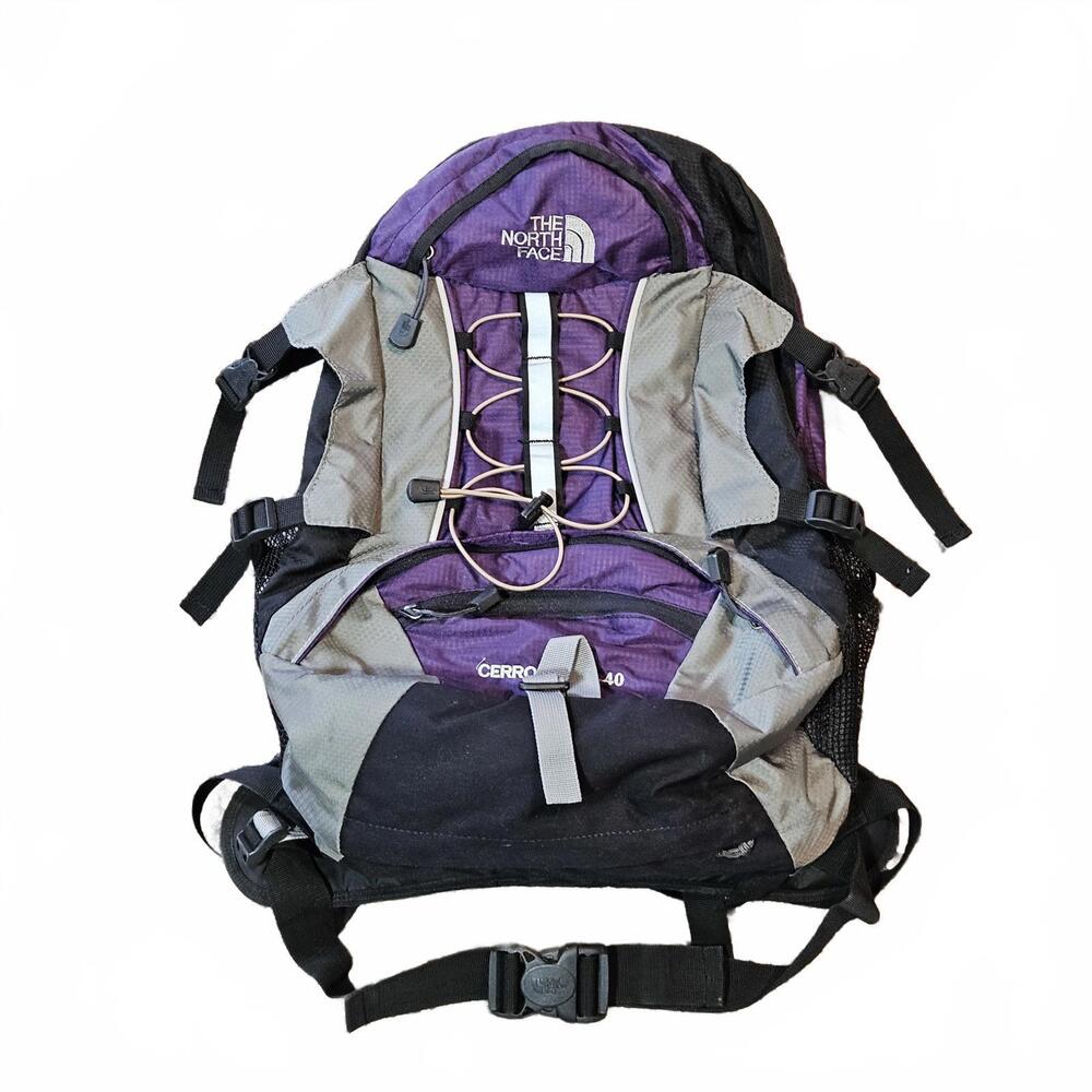 The North Face Backpack Cerrotorre 40 Purple Black Gray Excellent Condition